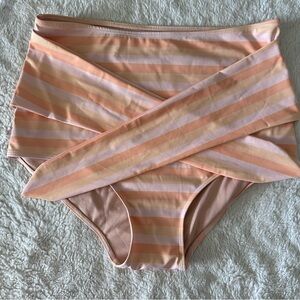 Women's Peachy Stripe Tie Front Swim bottoms